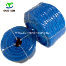 3 Strand Shirked Twisted/Twist Blue PP/Polypropylene Splitfilm/Split Film Rope for Supermaket